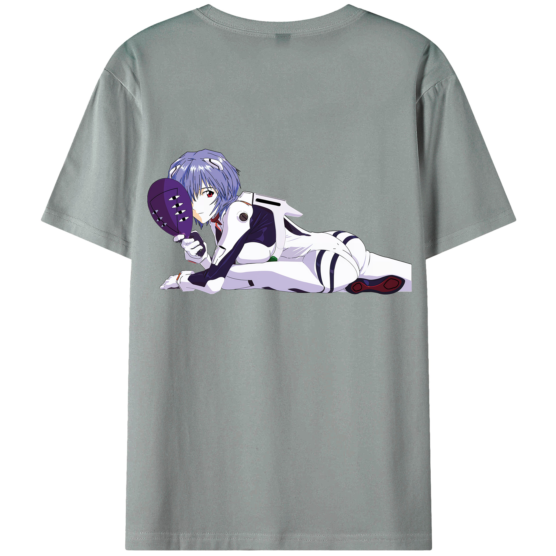 （画像用） EVA 新世紀エヴァンゲリオン 綿100％ メンズ半袖Tシャツ（バックプリント） 通気性